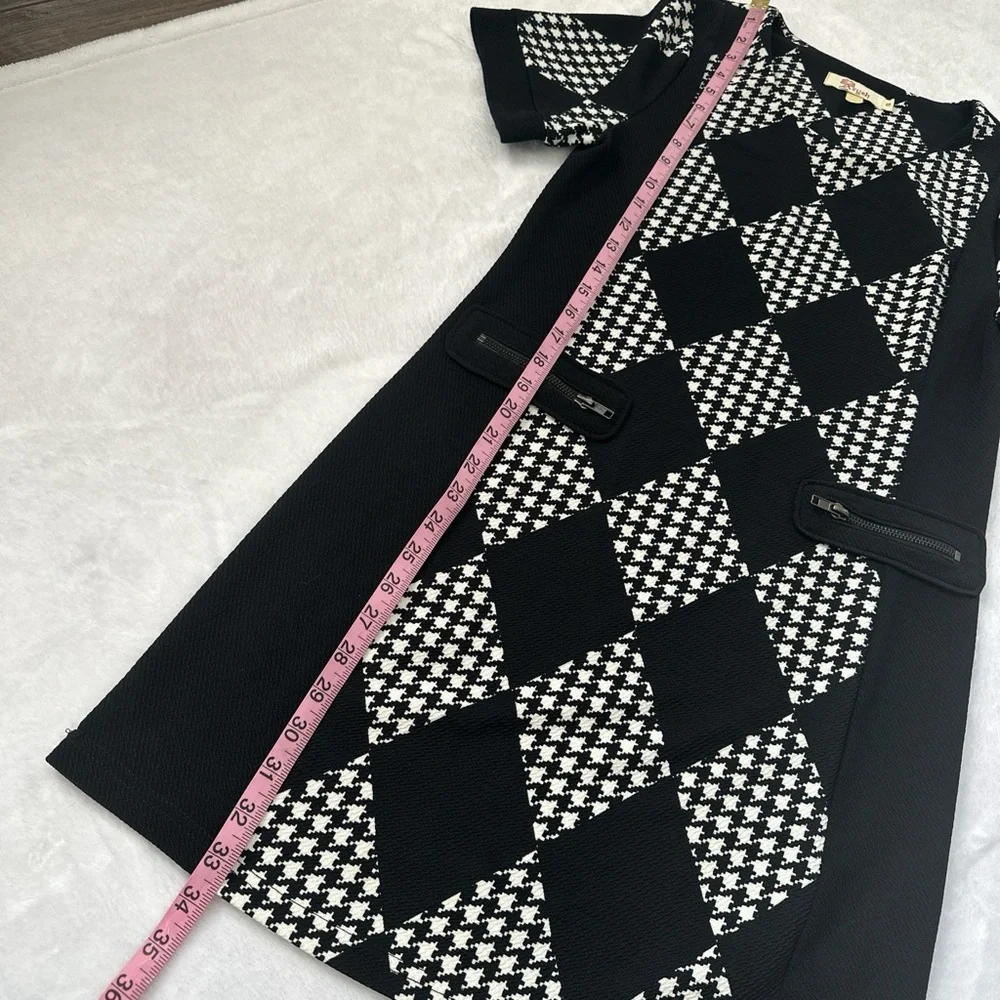 Aryeh Anthropologie Women's Argyle Houndstooth Goth Maximalist Mini Dress Size S